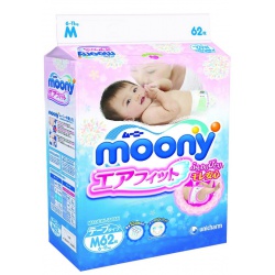 Японские подгузники Moony (Муни) от 6 до 11 кг размер medium (62 шт)