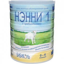 Молочная смесь НЭННИ 1 с пребиотиками на основе козьего молока с рождения, 800 г.