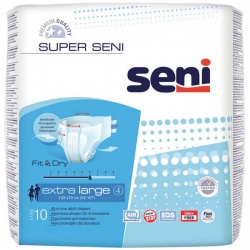 Подгузники Super Seni 4 extra large дневные, талия 130-170 см (10 шт)
