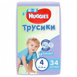Трусики Huggies 4 для мальчиков 9-14 кг (34 шт)