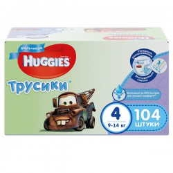 Трусики Huggies Дисней Мега (4) 9-14 кг для мальчиков 104 шт