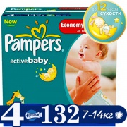 PAMPERS Подгузники Active Baby Maxi (8-14 кг) Мега Упаковка 132